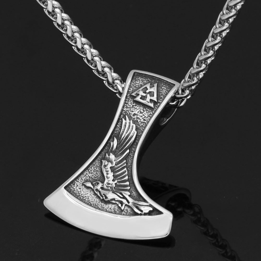 Stainless Steel Viking Aoding Trianglerow Celtic Wolf Titanium Steel Necklace - 0 - Bijou Her -  -  - 