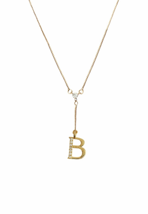 Zirconia Stone Initial Necklaces - 18K Gold-Plated, Adjustable, Hypoallergenic, Sustainable - Jewelry & Watches - Bijou Her - Style -  - 