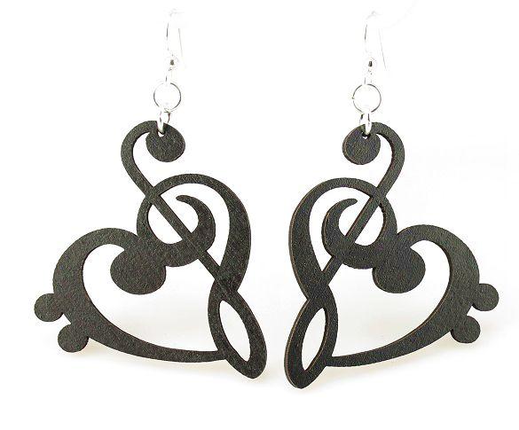 Treble Clef Heart Earrings | Made in USA | Style #1109 | Sustainable Wood - Earrings - Bijou Her -  -  - 