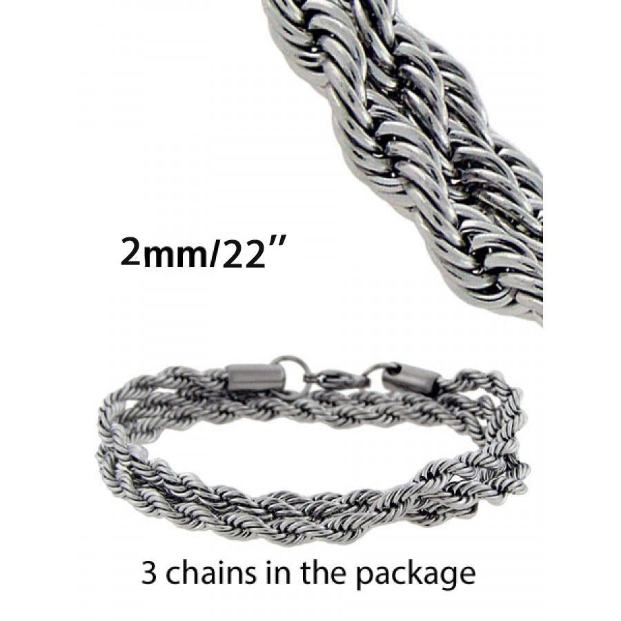 Silver Rope Chain Necklace - 930421 - Jewelry & Watches - Bijou Her -  -  - 