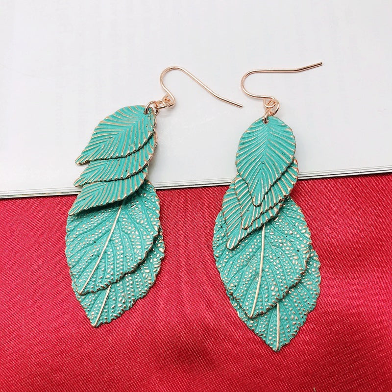 Leaf Earrings 925 Plain Tremella Hook - 0 - Bijou Her -  -  - 