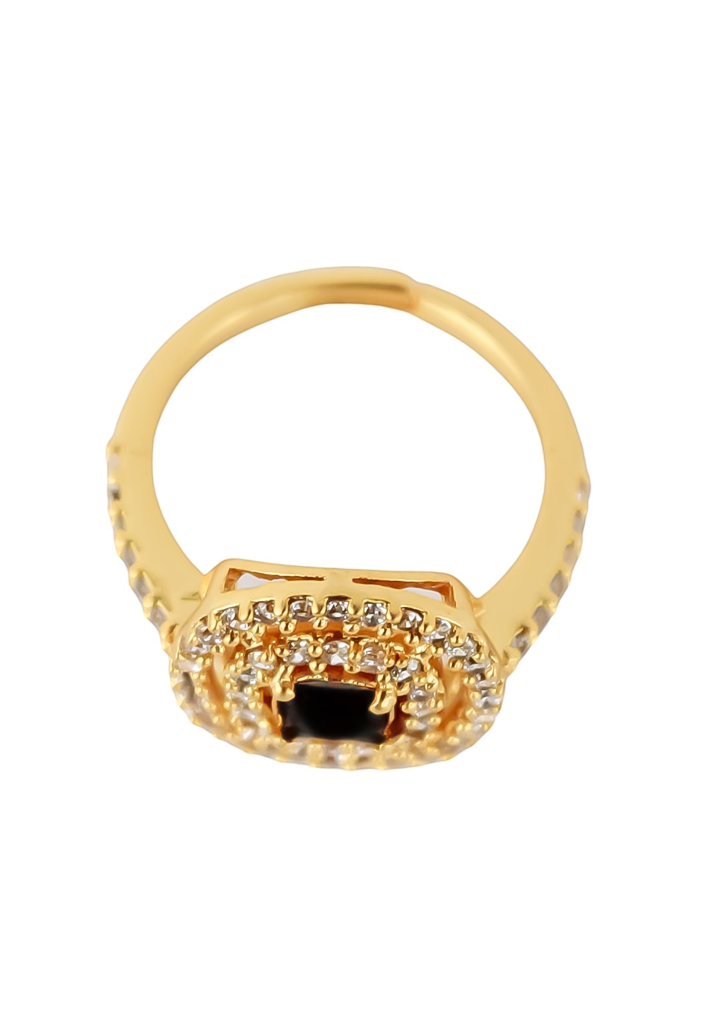 Zirconia-Embellished Golden Maldives Ring - Sustainable and Adjustable - Jewelry & Watches - Bijou Her -  -  - 