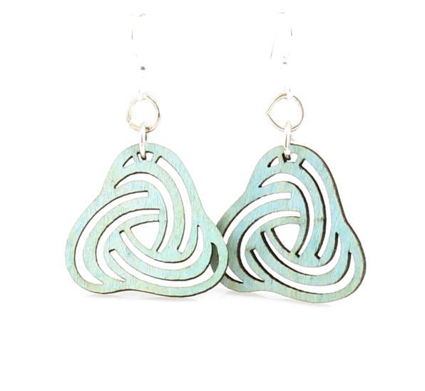 Sustainable Wood Blossom Earrings - Hypoallergenic Ear Wires - Made in USA - Sky Blue Color Option - Earrings - Bijou Her -  -  - 