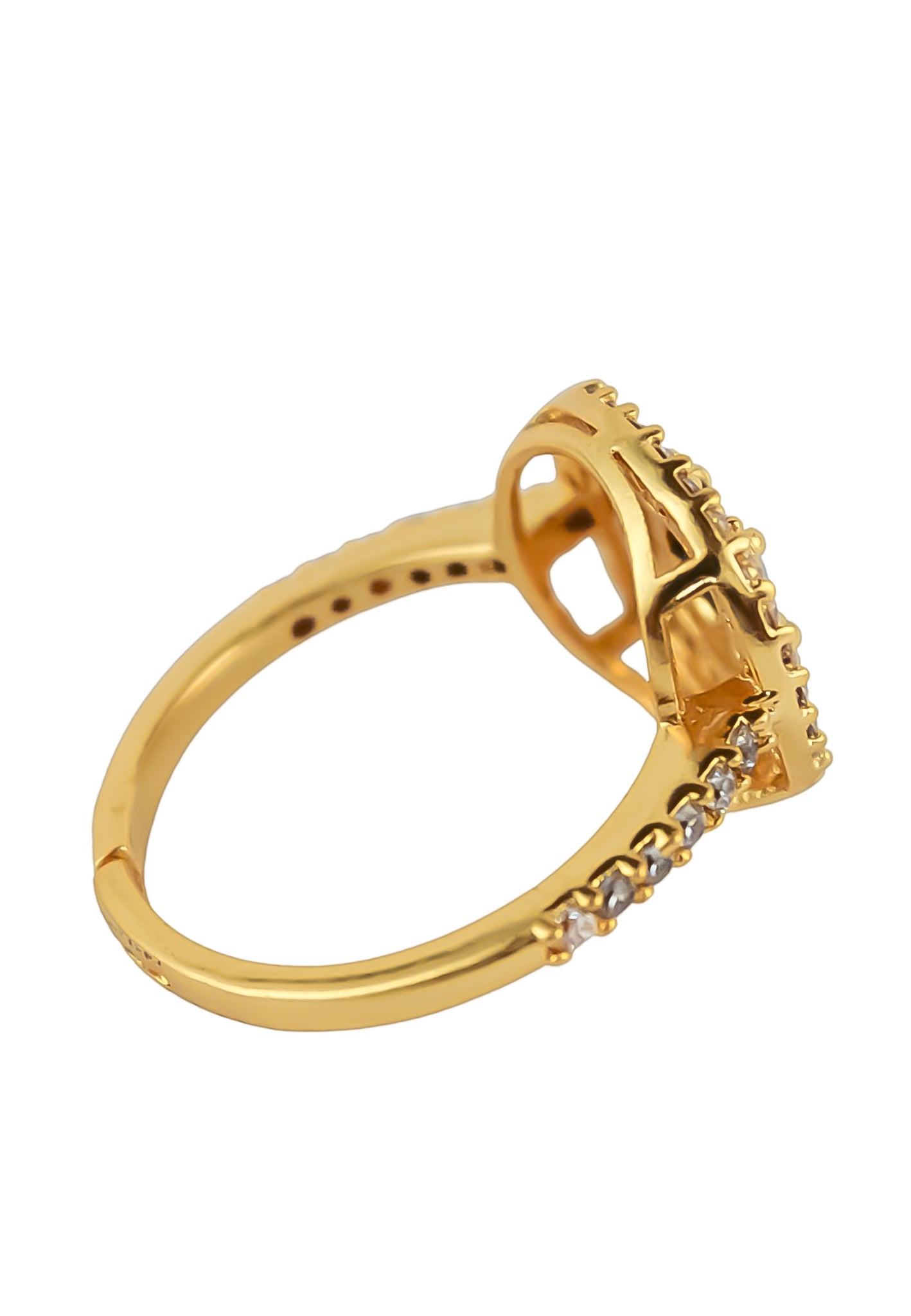 Zirconia-Embellished Golden Maldives Ring - Sustainable and Adjustable - Jewelry & Watches - Bijou Her -  -  - 