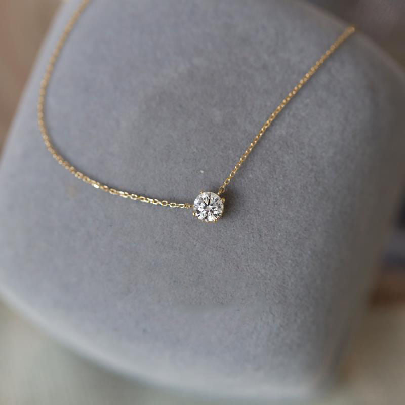 Jewelry Zircon Single Diamond Necklace Simple Girl - 0 - Bijou Her -  -  - 