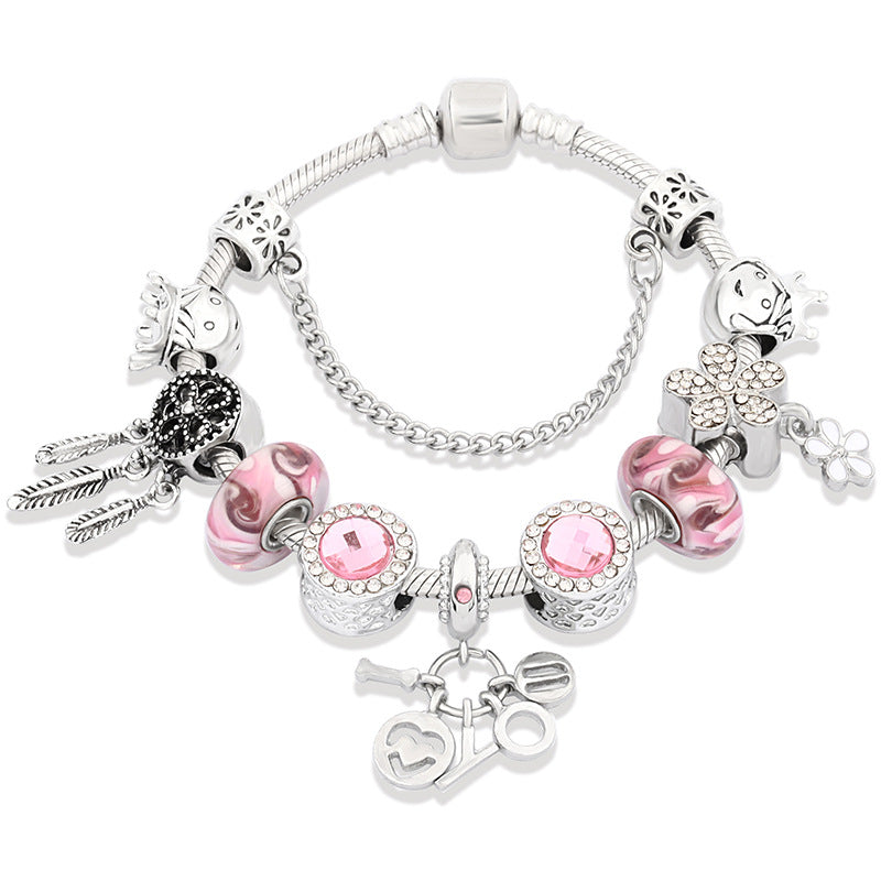 Women's Fashionable Romantic Glass Bead Bracelet - 0 - Bijou Her -  -  - 