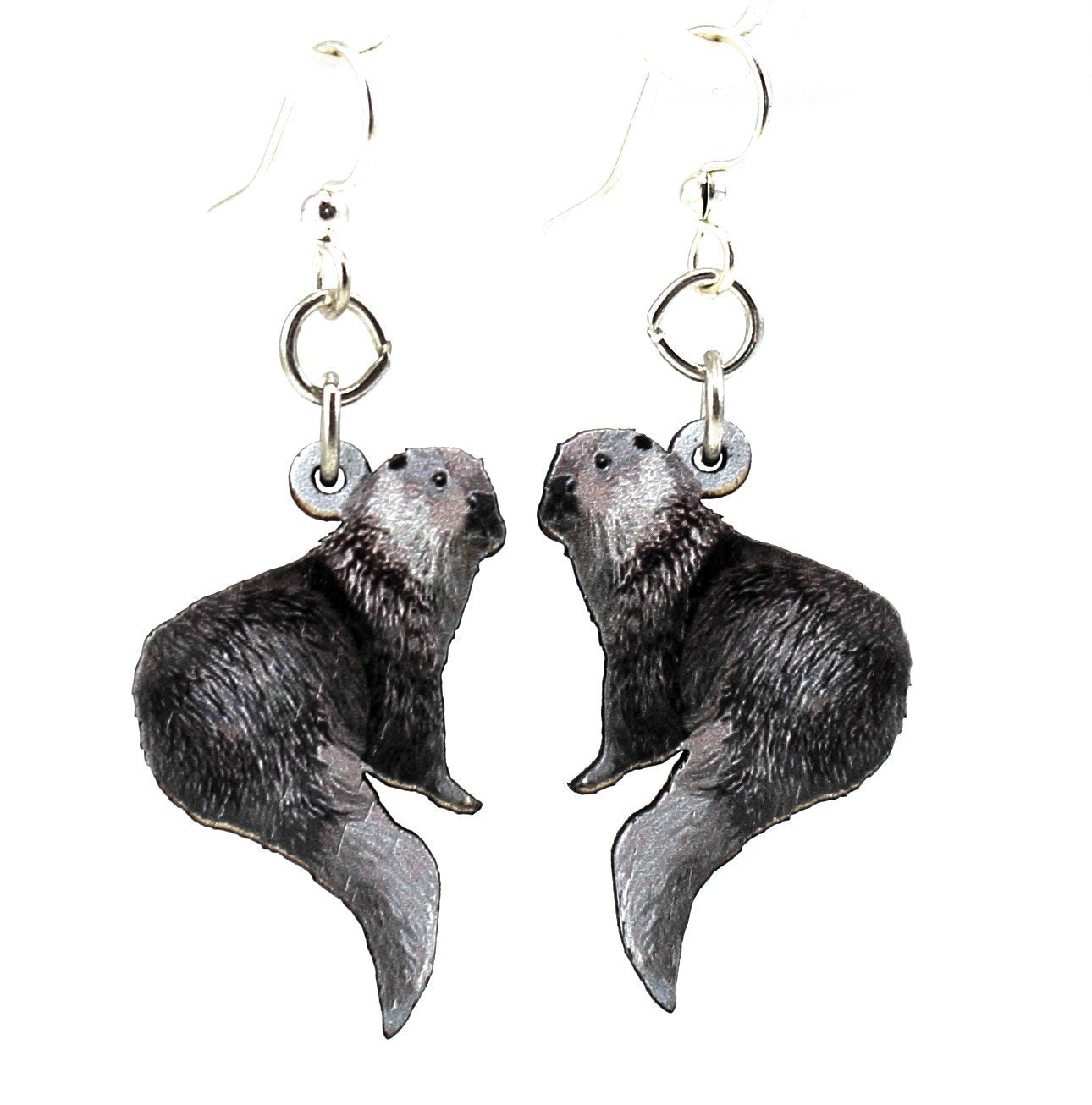 Sustainable River Otter Earrings - Made in USA - Laser-Cut Wood - Hypoallergenic Ear Wires - Essential Oil Diffuser<p>Discover eco-friendly and stylish bijouterie with our Sustainable River Otter Earrings, made in the USA - Earrings - Bijou Her -  -  - 