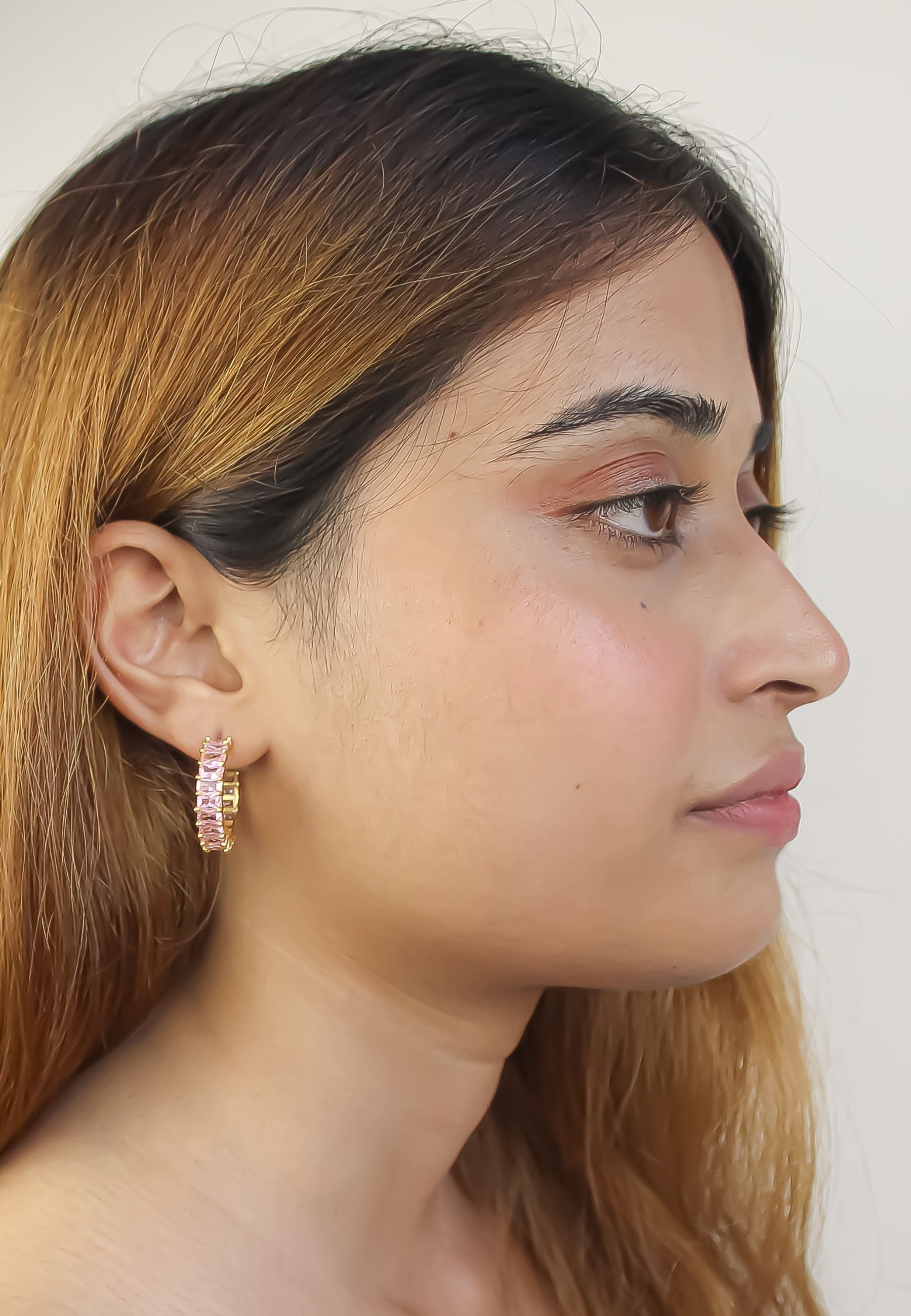 Gold-Plated Zirconia Earrings for Pierced Ears - Sustainable and Hypoallergenic - Jewelry & Watches - Bijou Her -  -  - 