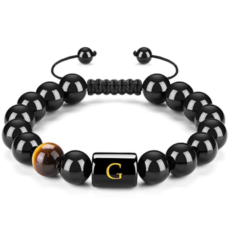 Men's Natural Black Agate Bracelet - 0 - Bijou Her - style -  - 