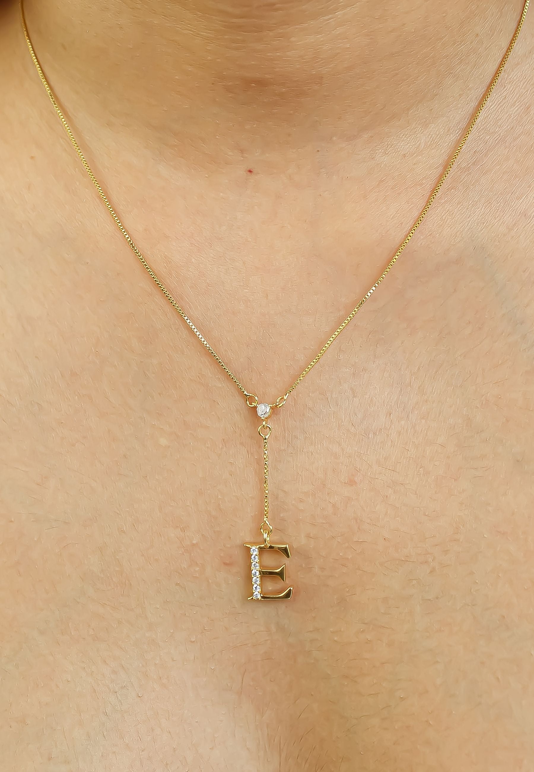 Zirconia Stone Initial Necklaces - 18K Gold-Plated, Adjustable, Hypoallergenic, Sustainable - Jewelry & Watches - Bijou Her -  -  - 