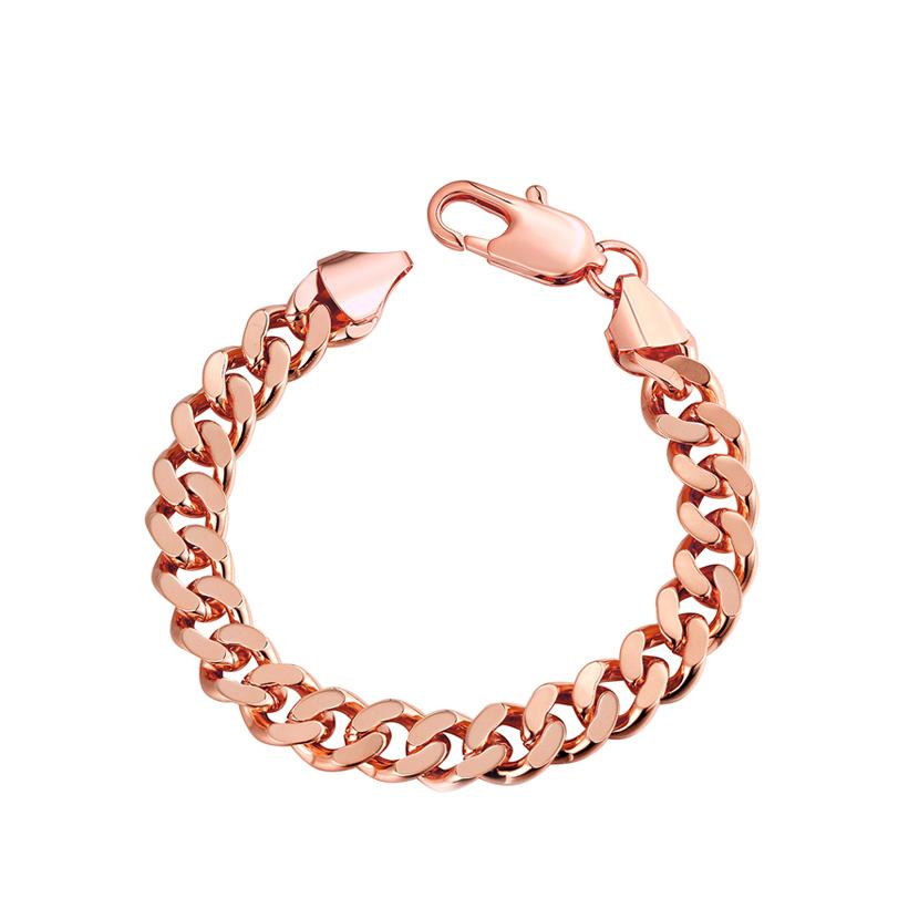 Rose Gold Plated Curb Bracelet - Hypoallergenic, Comfort Fit, Made in Italy, Guaranteed to Last - Jewelry & Watches - Bijou Her -  -  - 