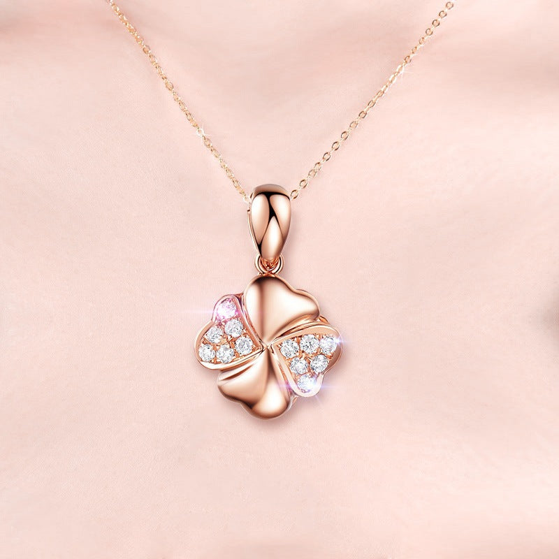 Sterling Silver Rose Gold Plated Necklace - 0 - Bijou Her - style -  - 