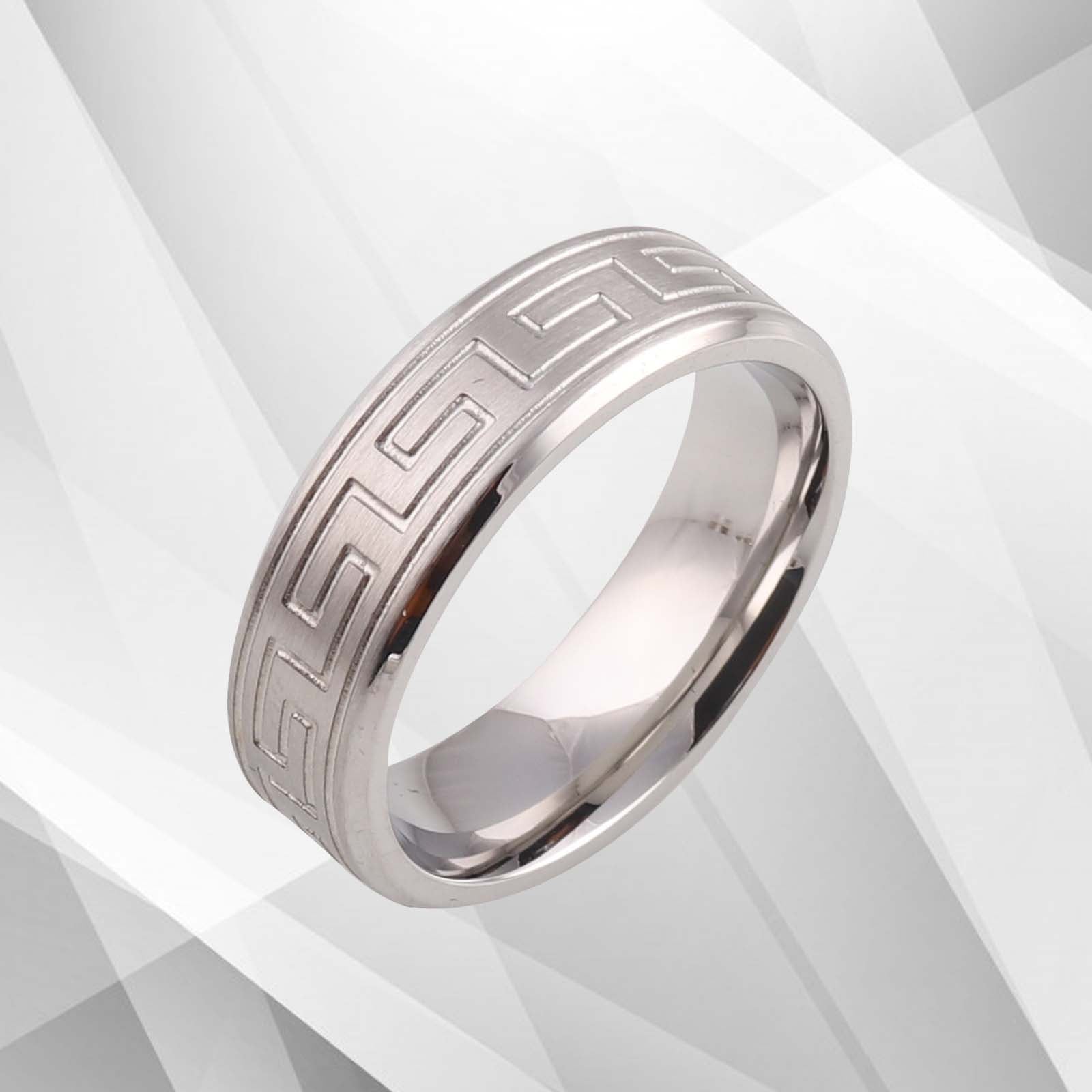 Hypoallergenic Tungsten Carbide Wedding Band - 7mm Wide, Matt and Sparkling Finish, Comfort Fit - Men's Engagement Ring - Jewelry & Watches - Bijou Her -  -  - 
