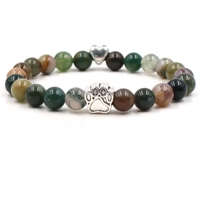 Natural Stone Tigereye Multi-color Stripe Agate Dog Hoof Bracelet - 0 - Bijou Her - Color -  - 