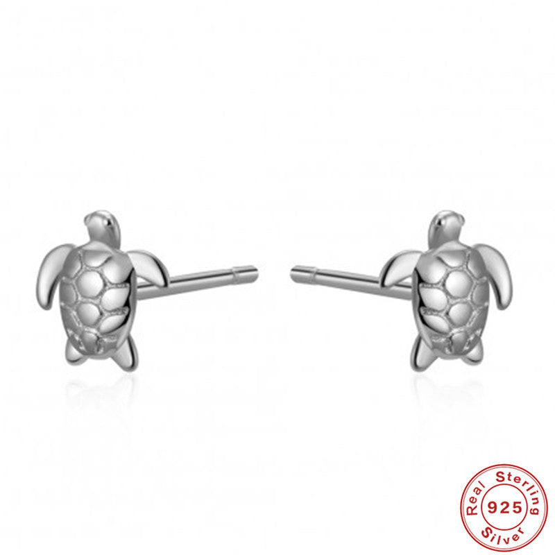 S925 Sterling Silver Mini Turtle Earrings - 0 - Bijou Her - Color -  - 