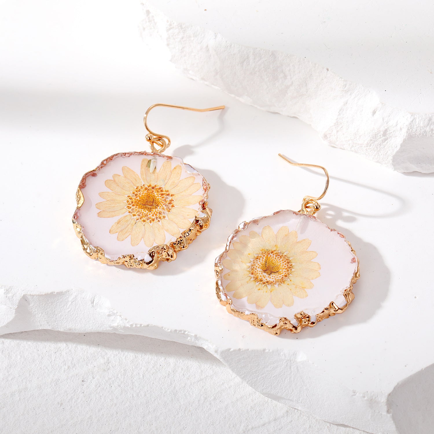 Original Daisy Dry Flower Earrings - 0 - Bijou Her - Color -  - 