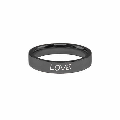 Love Inspirational Ring - Stainless Steel Comfort Fit, 4mm Width - Jewelry & Watches - Bijou Her - Size - Color - 