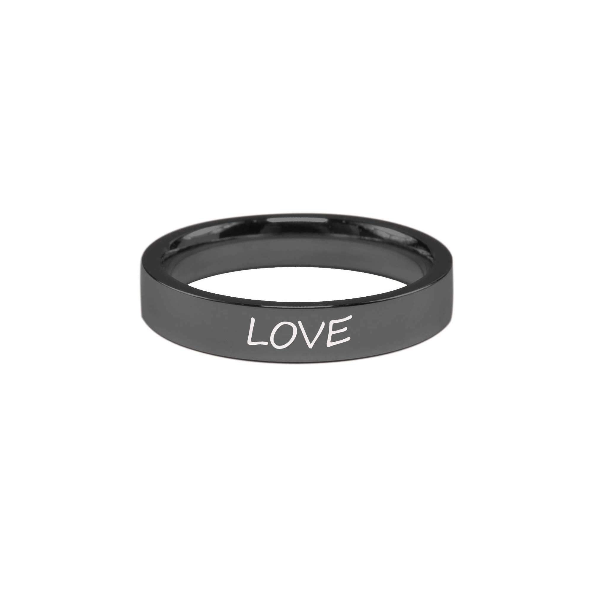 Love Inspirational Ring - Stainless Steel Comfort Fit, 4mm Width - Jewelry & Watches - Bijou Her -  -  - 