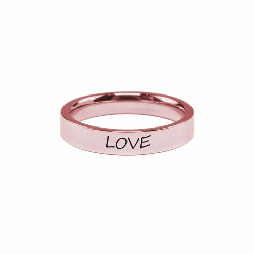 Love Inspirational Ring - Stainless Steel Comfort Fit, 4mm Width - Jewelry & Watches - Bijou Her - Size - Color - 