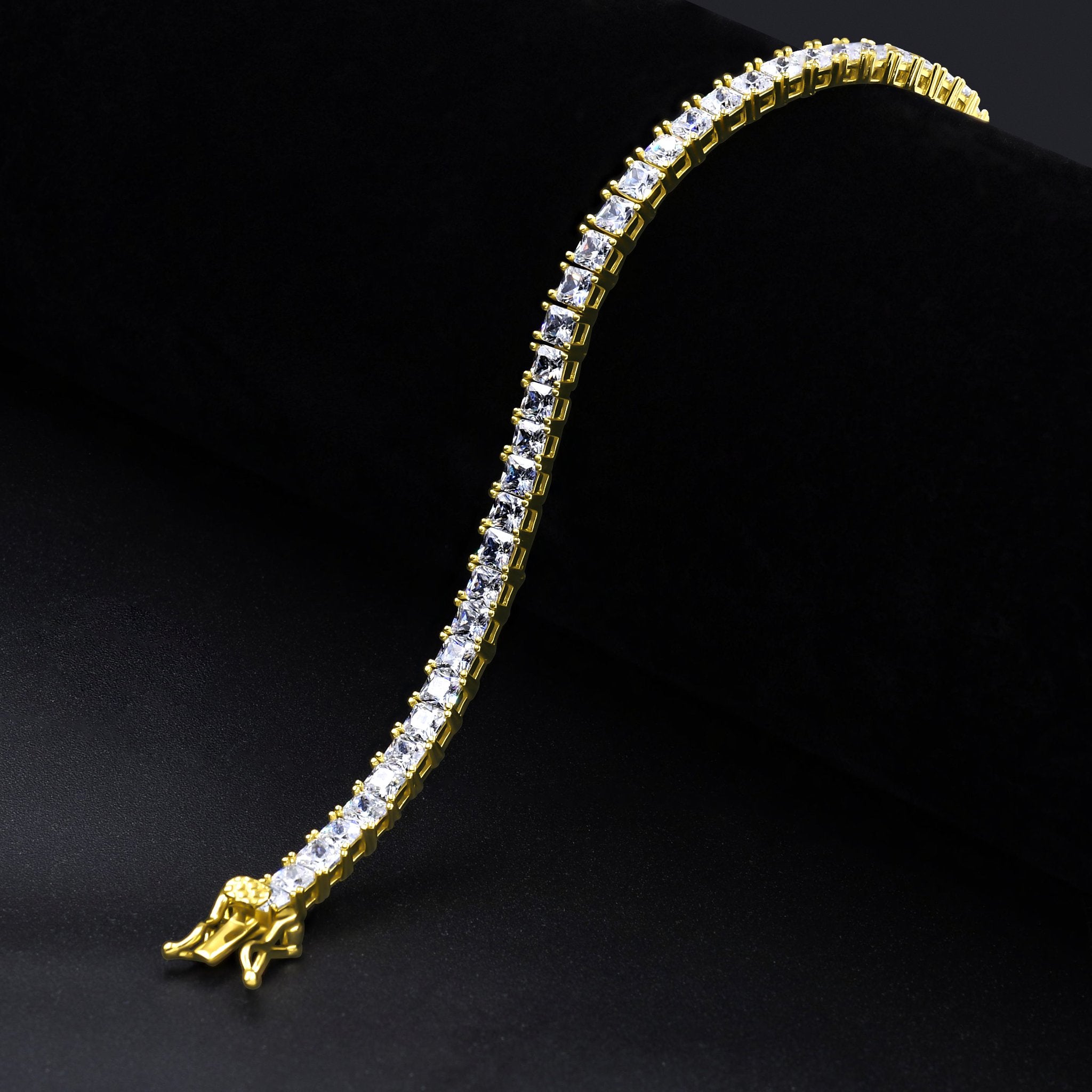 Radiant CZ Stones Bracelet | AAA Grade Quality, 925 Sterling Silver, 4mm Diameter Stones - Jewelry & Watches - Bijou Her -  -  - 