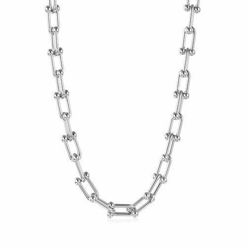 Le Cheval Chain Necklace - Classy Horse Shoe Links for Luck and Fortune (NSSN725STGC) - Jewelry & Watches - Bijou Her - Color -  - 