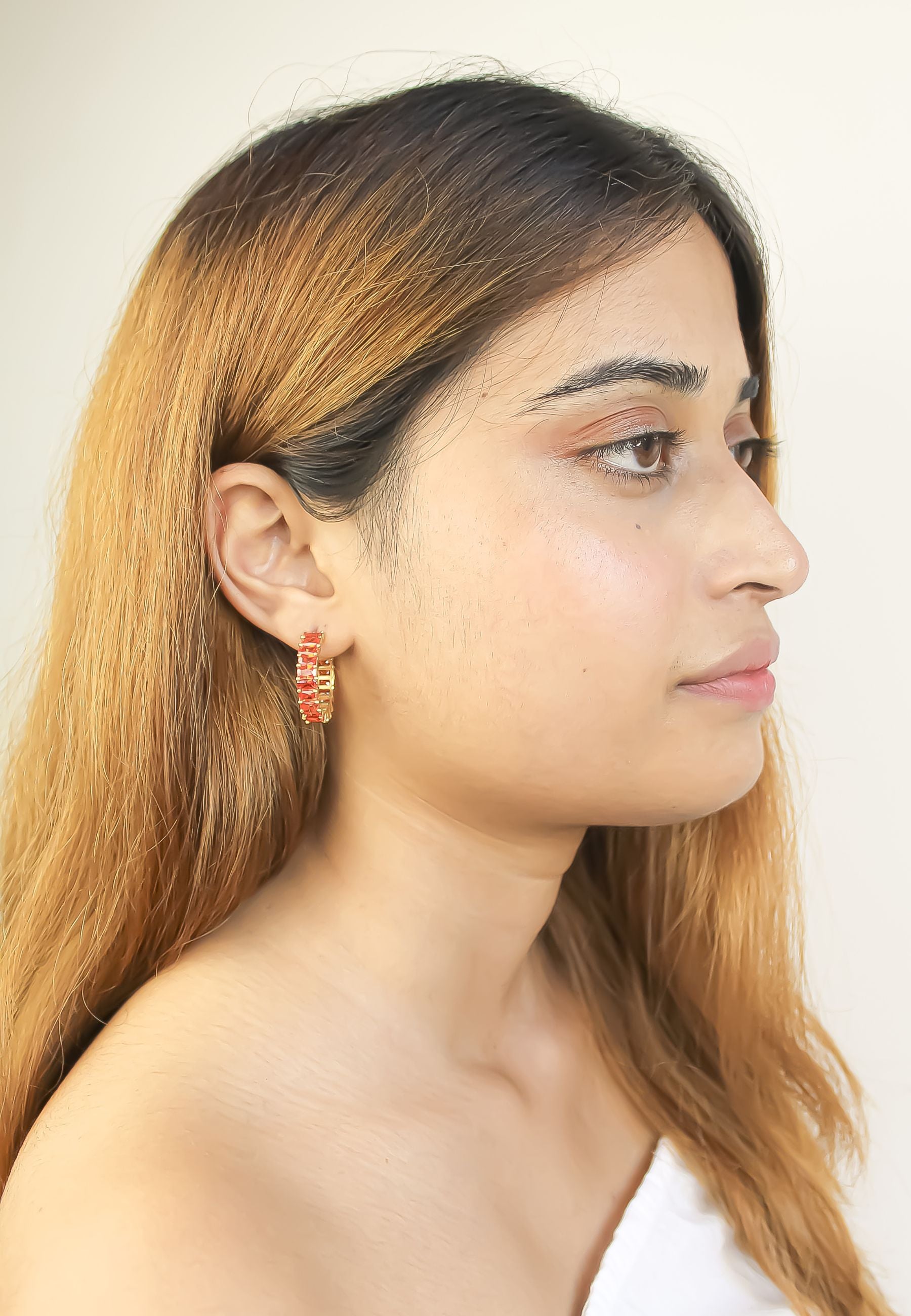 Gold-Plated Zirconia Earrings for Pierced Ears - Sustainable and Hypoallergenic - Jewelry & Watches - Bijou Her -  -  - 