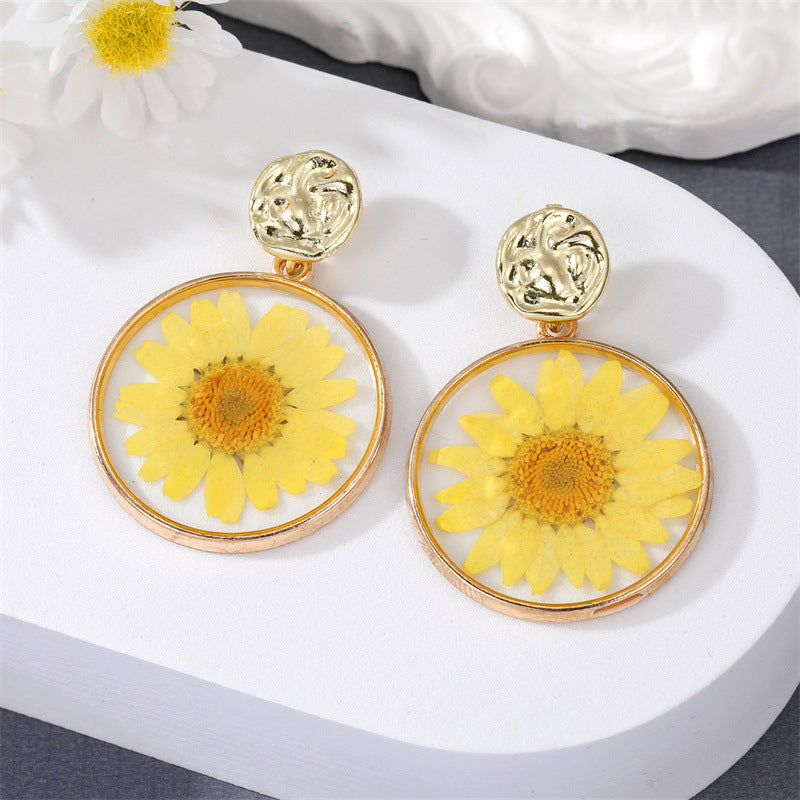 Versatile Transparent Dry Flower Earrings - 0 - Bijou Her - Color -  - 