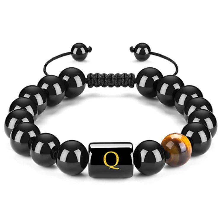 Men's Natural Black Agate Bracelet - 0 - Bijou Her - style -  - 