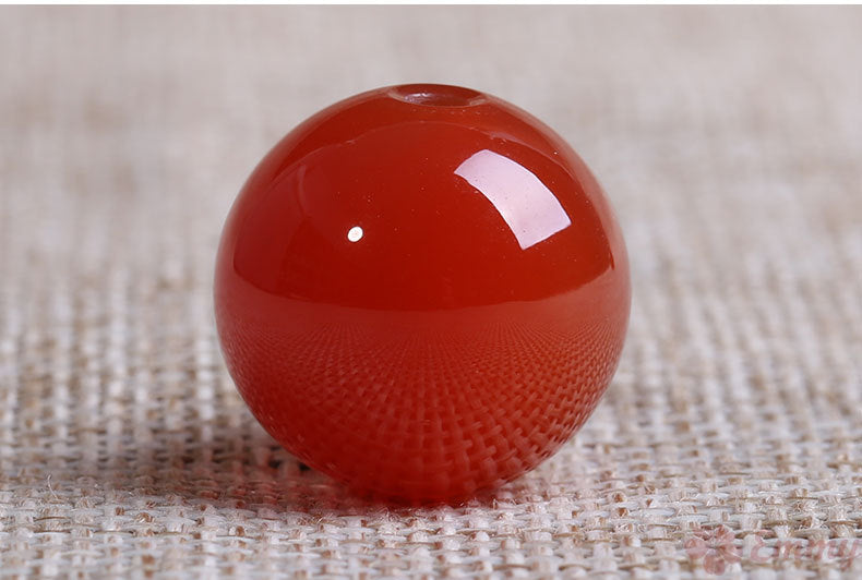 Natural 7A Red Agate Round Bead Loose Bead Long Chain - 0 - Bijou Her -  -  - 