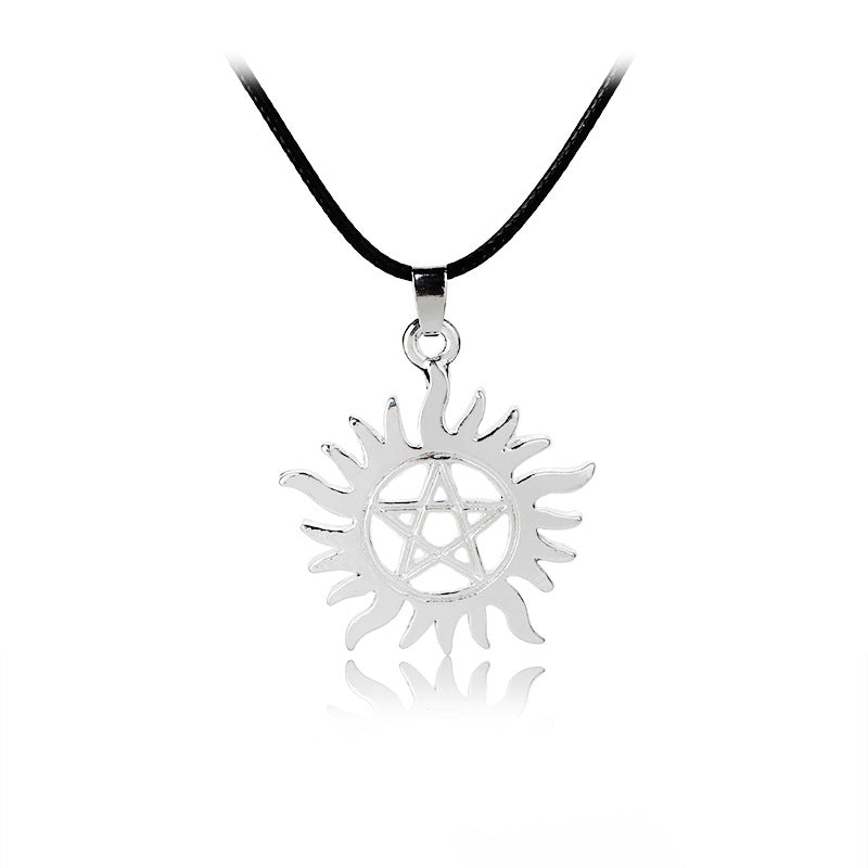 Male Pendant Pentagram Sun Necklace - 0 - Bijou Her - Color -  - 