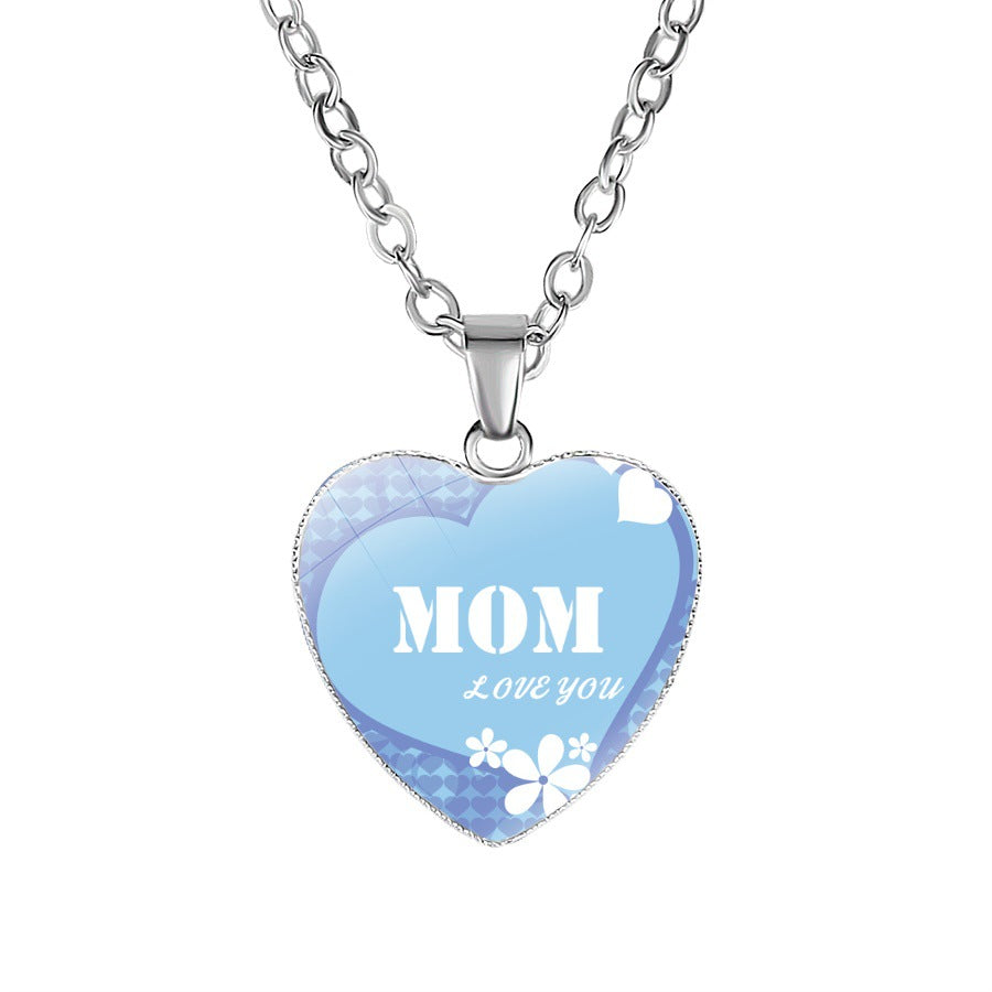 Mother's Heart Shaped Pendant Necklace Simple - 0 - Bijou Her - Color -  - 