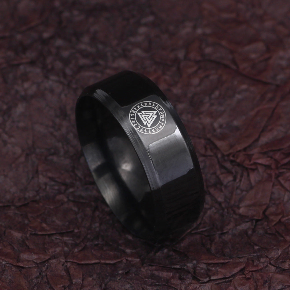 Man's Retro Viking Rune Ring Domineering - 0 - Bijou Her -  -  - 