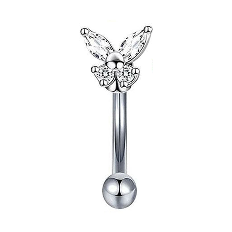 Stainless Steel Studded Butterfly Ear Bone Nail - 0 - Bijou Her - Color -  - 