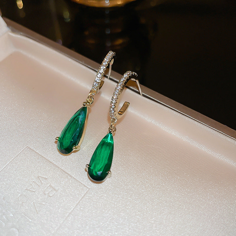 New Fashion Emerald Diamond Earrings - 0 - Bijou Her -  -  - 