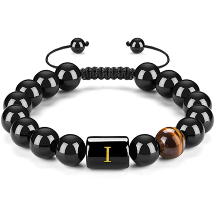 Men's Natural Black Agate Bracelet - 0 - Bijou Her - style -  - 