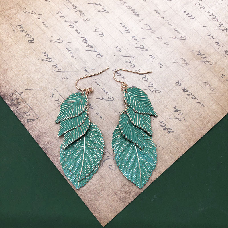 Leaf Earrings 925 Plain Tremella Hook - 0 - Bijou Her - Color -  - 