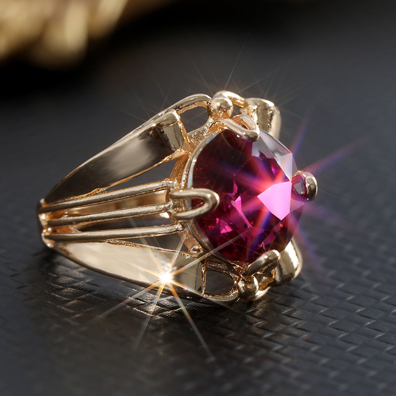 Niche Vintage Red Zircon Ring - 0 - Bijou Her -  -  - 