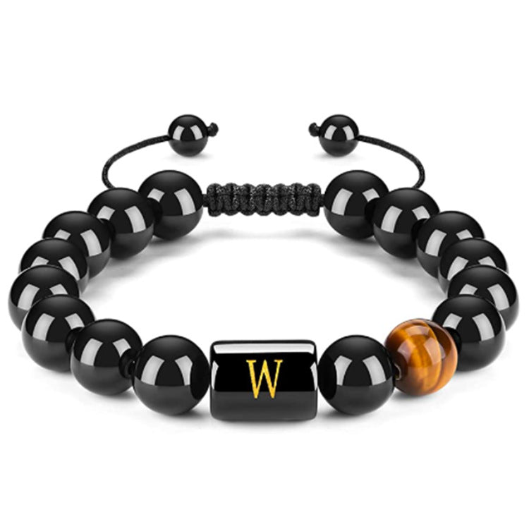 Men's Natural Black Agate Bracelet - 0 - Bijou Her - style -  - 