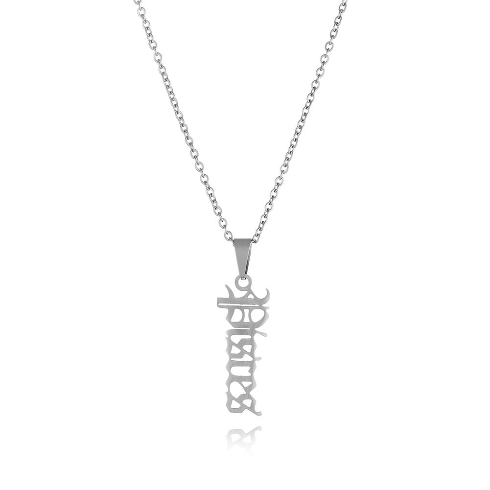 The Twelve Signs Of The Zodiac Stainless Steel Letters Of The Alphabet Pendant Necklace - 0 - Bijou Her - Color - constellation - 