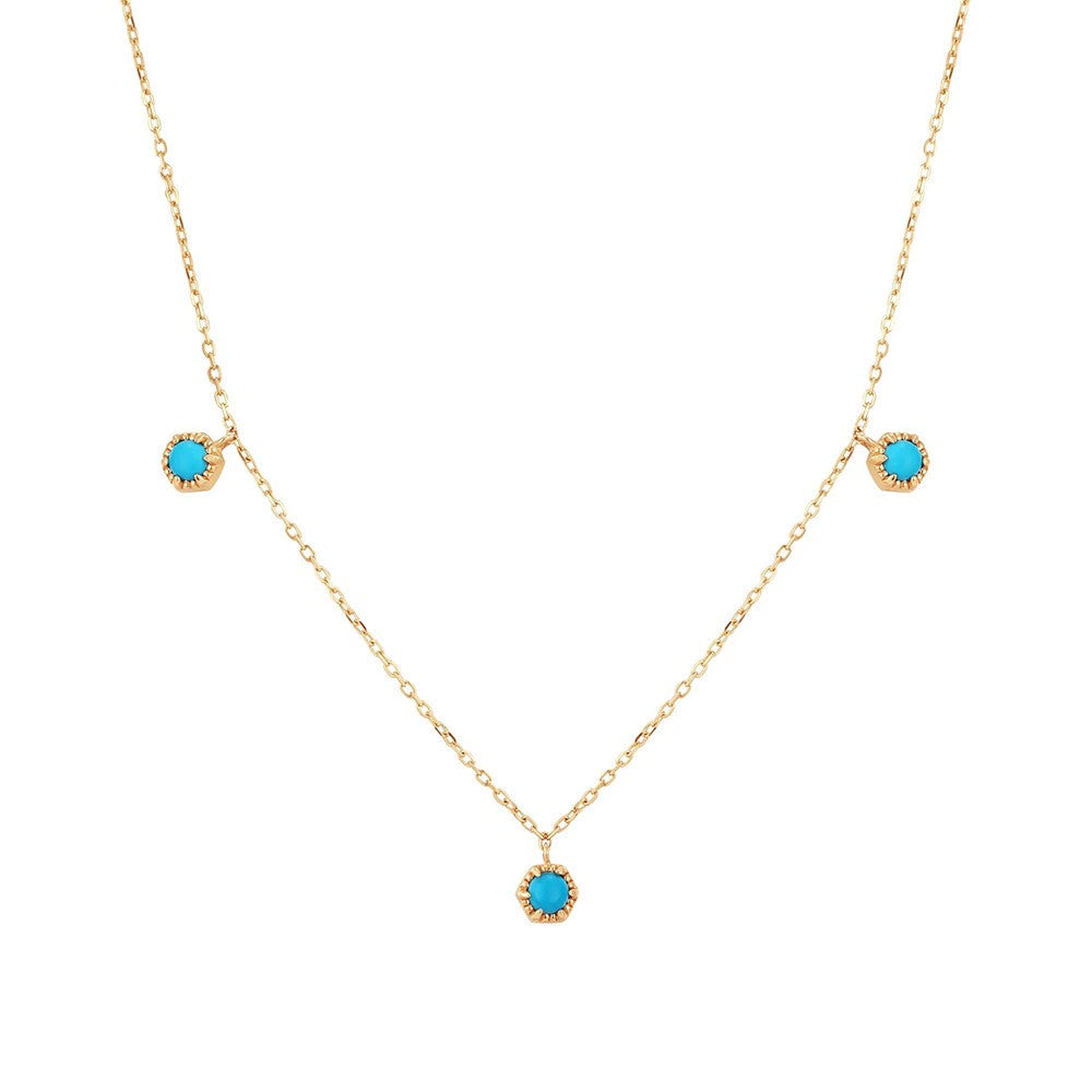 INS Wind Turquoise Clavicle Chain Geometry - 0 - Bijou Her - Color - style - 