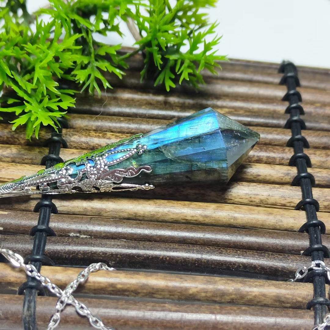 Natural Crystal Elongated Stone Spirit Pendulum Pendant Ornament - 0 - Bijou Her -  -  - 