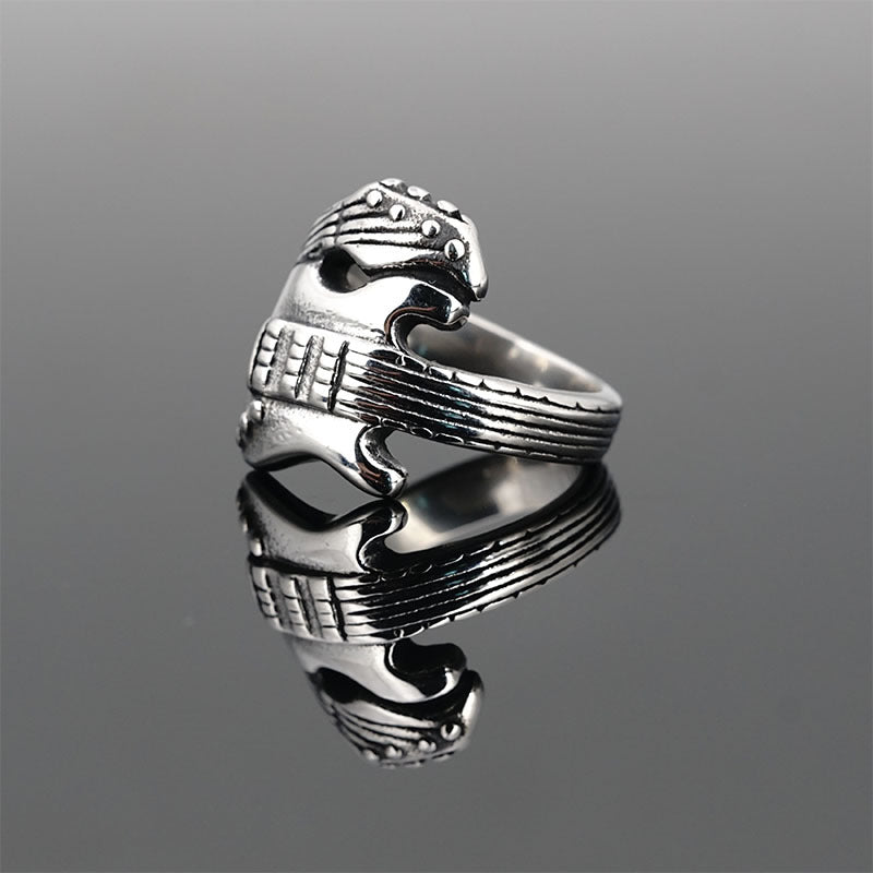 Retro Punk Titanium Steel Ring Men's Personality Wide Ring - 0 - Bijou Her -  -  - 