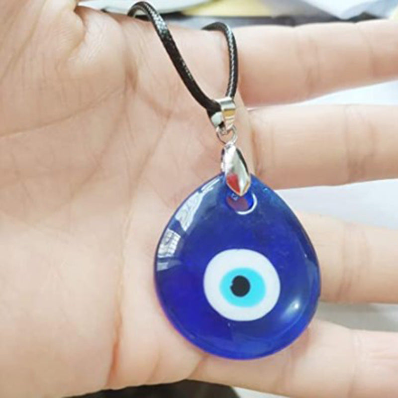 Men's And Women's Fashion Blue Devil's Eye Glass Necklace - 0 - Bijou Her -  -  - 