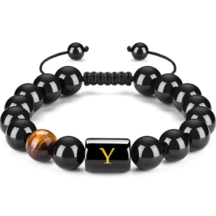 Men's Natural Black Agate Bracelet - 0 - Bijou Her - style -  - 