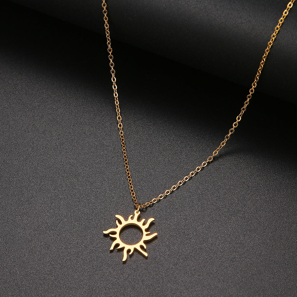 Sun Totem Pendant Clavicle Necklace - 0 - Bijou Her -  -  - 