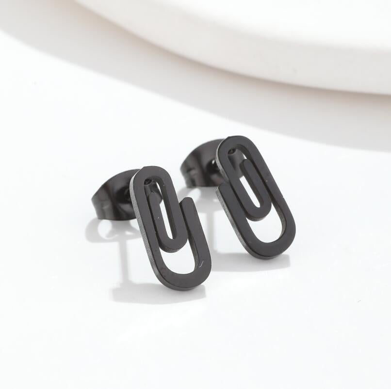 Stainless Steel Clip Ear Studs Geometric Simple Women Earrings - 0 - Bijou Her -  -  - 