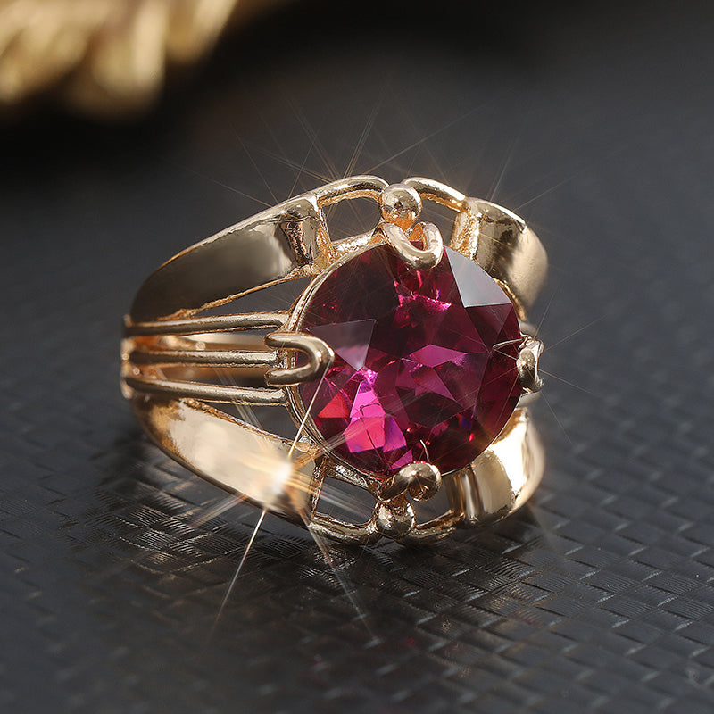 Niche Vintage Red Zircon Ring - 0 - Bijou Her -  -  - 