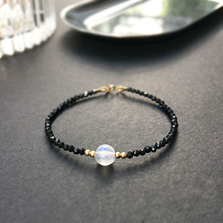 Natural Black Spinel Bracelet - 0 - Bijou Her -  -  - 