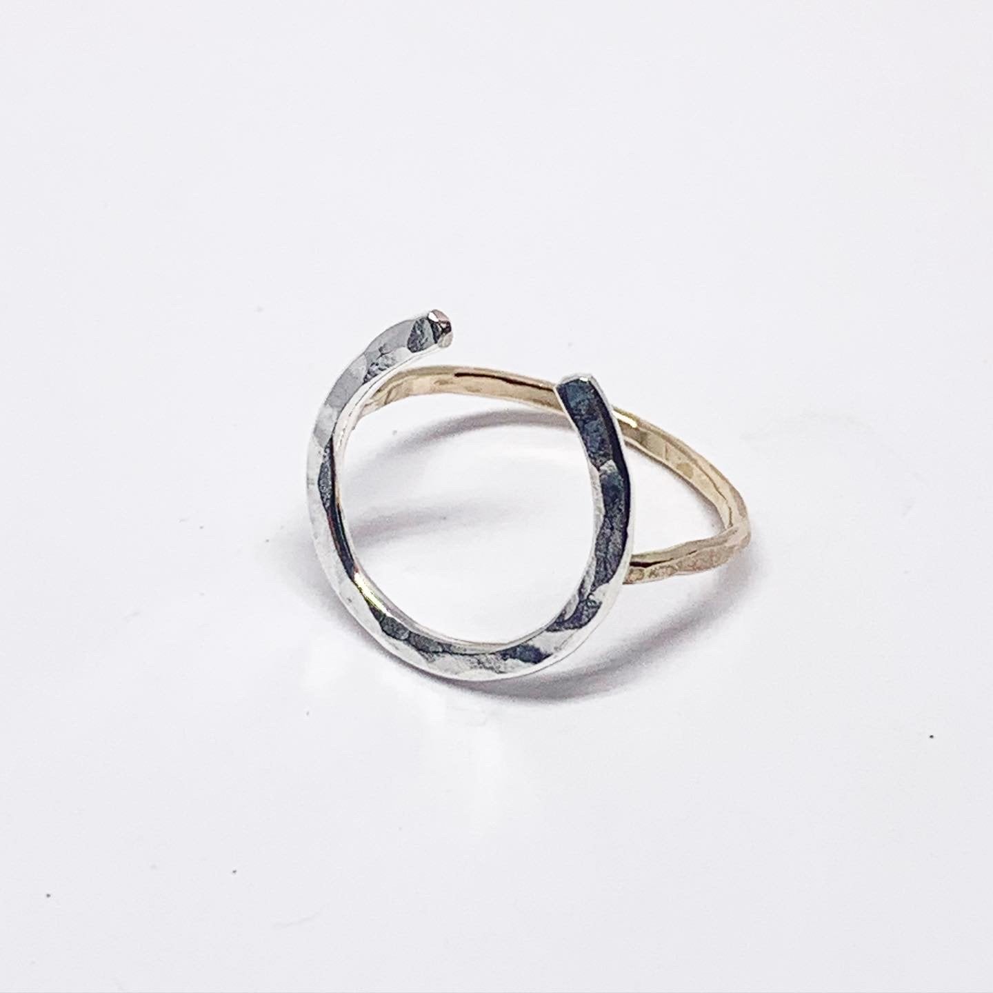 Handmade Lucky Horseshoe Ring - Two Toned Metal Options - Jewelry & Watches - Bijou Her -  -  - 