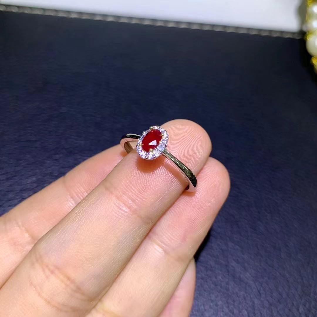 Natural Pigeon Blood Ruby Ring 925 Silver - 0 - Bijou Her -  -  - 